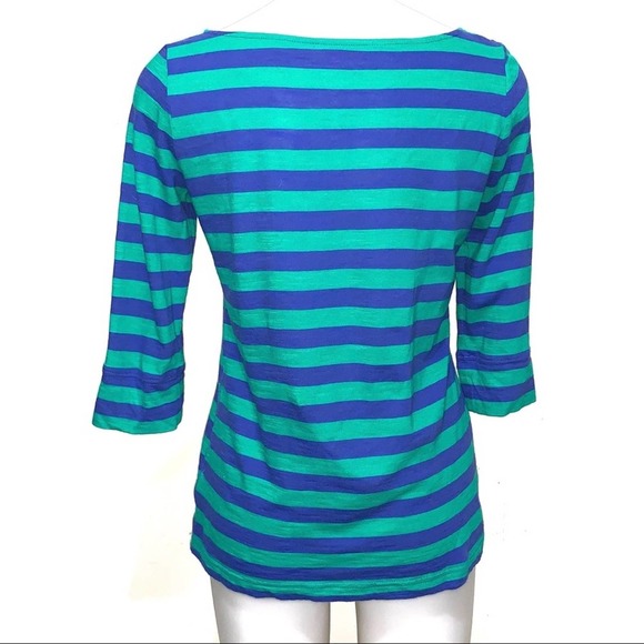 Lilly Pulitzer 3/4 Sleeve Striped Cotton Tee Small - Picture 3 of 7